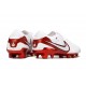 Bota de Futbol Nike Tiempo Legend 10 Elite FG Blanco Carmesí Vivo