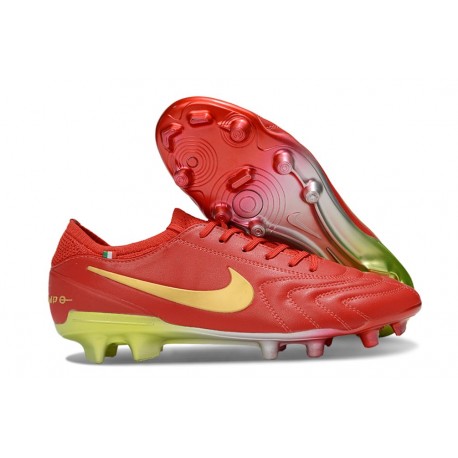 Bota de Futbol Nike Tiempo Legend 10 Elite FG Rojo Oro