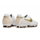 Bota de Futbol Nike Tiempo Legend 10 Elite FG R10 Blanco Oro