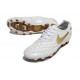 Bota de Futbol Nike Tiempo Legend 10 Elite FG R10 Blanco Oro