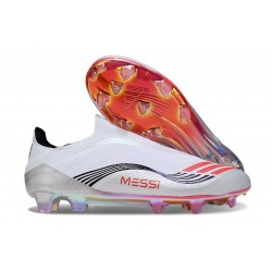 Zapatos de Fútbol adidas F50 Elite LL FG X MESSI Ftwr Blanco Rojo Lúcido Plateado Met.