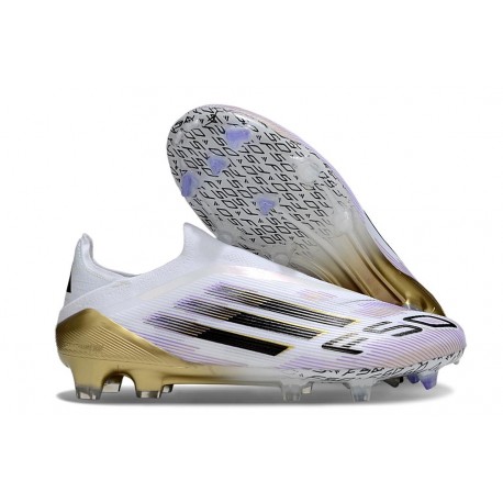 Zapatos de Fútbol adidas F50 Elite LL FG Blanco Negro Met Dorado