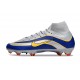 Nike Botas Mercurial Superfly 10 Elite FG Plateada Azul Amarillo
