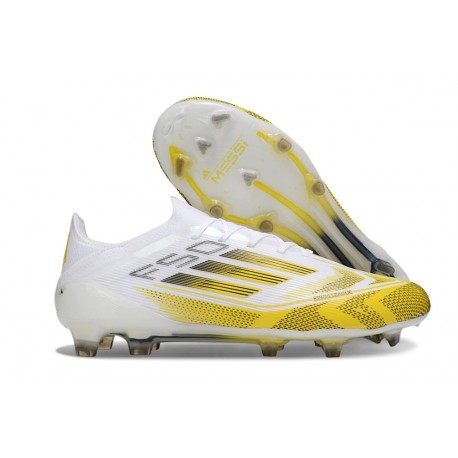 adidas F50 Elite FG Bota Blanco Amarillo
