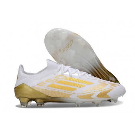 Zapatillas de Fútbol adidas F50 Elite FG Blanco Met Dorado