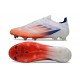 Zapatillas de Fútbol adidas F50 Elite FG Blanco Rojo Solar Azul Lúcido