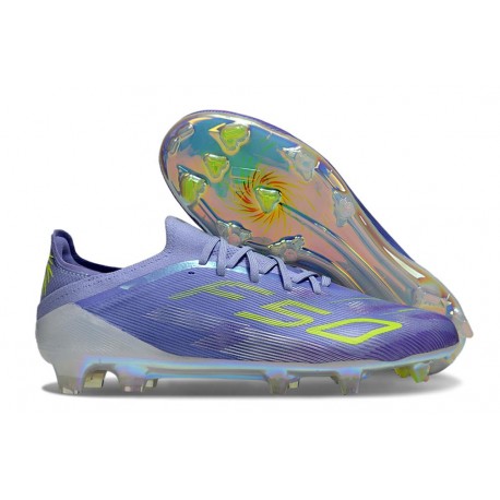 Zapatillas de Fútbol adidas F50 Elite FG Violeta Tone Limón Lúcido Morado Rush