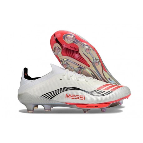 Zapatos adidas F50 + FG X MESSI Ftwr Blanco Rojo Lúcido Plateado Met.