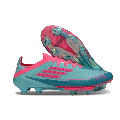 Zapatos de Fútbol adidas F50 + FG Flash Agua Rosa Lúcido Lucid Cyan