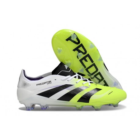 Bota de Fútbol Adidas Predator Elite FG Ftwr Blanco Negro Limón Lúcido