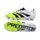 Bota de Fútbol Adidas Predator Elite FG Ftwr Blanco Negro Limón Lúcido