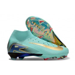 Nike Mercurial Superfly 7 Elite SE FG Mbappe Gris Dorado Metalizado Verde
