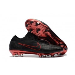 Botas de fútbol Nike Mercurial Vapor Flyknit Ultra FG Negro Rojo