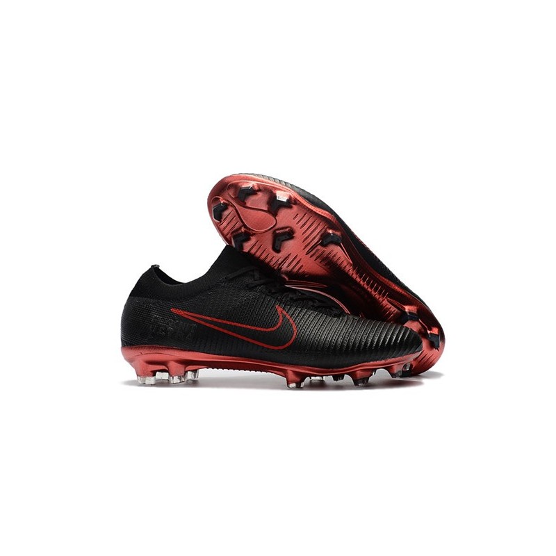 Botas de fútbol Nike Mercurial Vapor Flyknit Ultra FG Negro Rojo