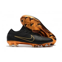 Botas de fútbol Nike Mercurial Vapor Flyknit Ultra FG Negro Oro
