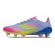 Zapatos Adidas F50 Elite SG-Pro Azul Fusion Limón Lúcido Rosa Lúcido