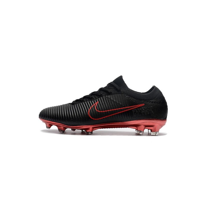 Botas de fútbol Nike Mercurial Vapor Flyknit Ultra FG Negro Rojo