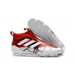 Tacos de futbol adidas Ace 17+ Purecontrol FG Rojo Blanco Negro