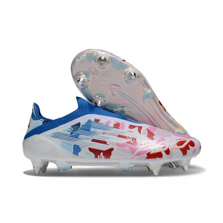 Zapatos de Fútbol Adidas F50 Elite SG-Pro Blanco Rojo Azul
