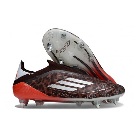 Tacos de Fútbol Adidas F50 Elite LL SG Marrón Blanco Rojo