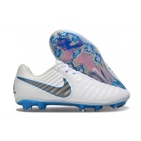Bota de Futbol Nike Tiempo Legend 10 Elite FG Blanco Azul