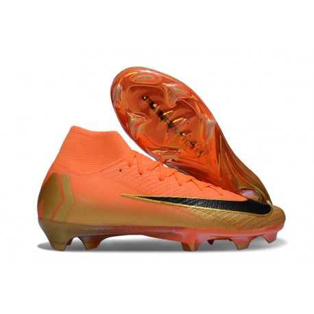Zapatillas de Fútbol Nike Mercurial Superfly X Elite FG Naranja Negro Dorada