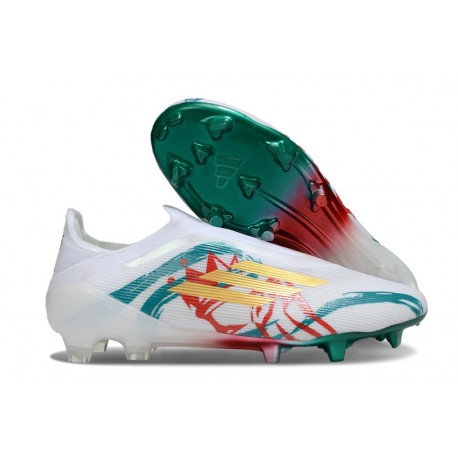 Zapatos de Fútbol adidas F50 Elite LL FG Blanco Verde Dorado