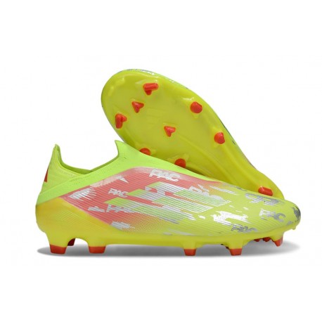 Bota adidas F50 Elite Sin Cordones FG Amarillo Rojo