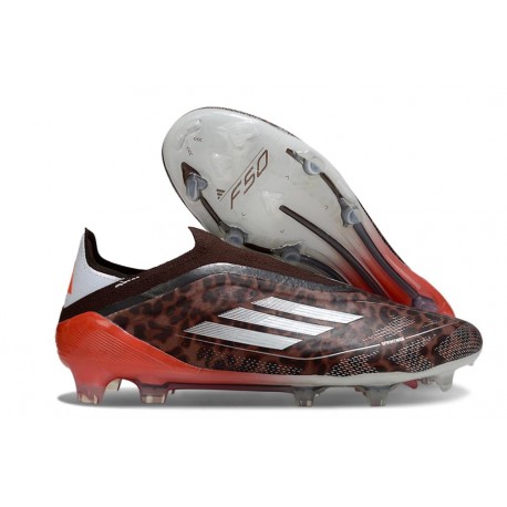 Bota adidas F50 Elite Sin Cordones FG Marrón Plateada 