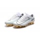 Botas de fútbol Nike Mercurial Vapor 11 FG para Hombre CR7 Blanco Oro