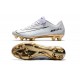 Botas de fútbol Nike Mercurial Vapor 11 FG para Hombre CR7 Blanco Oro