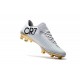 Botas de fútbol Nike Mercurial Vapor 11 FG para Hombre CR7 Blanco Oro