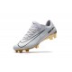 Botas de fútbol Nike Mercurial Vapor 11 FG para Hombre CR7 Blanco Oro