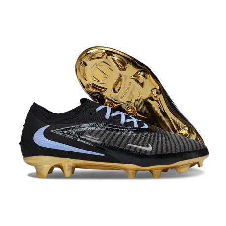 Tacón de Fútbol Nike Phantom 6 Low Elite FG Negro Dorado