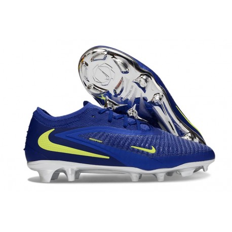 Tacón de Fútbol Nike Phantom 6 Low Elite FG Azul Amarillo