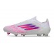 Bota adidas F50 Elite Sin Cordones FG Blanco Rosa