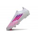 Bota adidas F50 Elite Sin Cordones FG Blanco Rosa