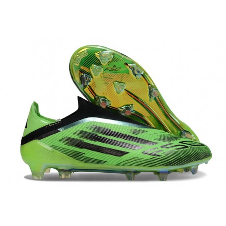 Bota adidas F50 Elite Sin Cordones FG Verde Negro