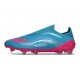 Bota adidas F50 Elite Sin Cordones FG Azul Rosa