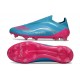 Bota adidas F50 Elite Sin Cordones FG Azul Rosa