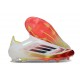 Bota adidas F50 Elite Sin Cordones FG Blanco Negro Amarillo