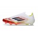 Bota adidas F50 Elite Sin Cordones FG Blanco Negro Amarillo
