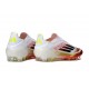 Bota adidas F50 Elite Sin Cordones FG Blanco Negro Amarillo