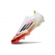 Bota adidas F50 Elite Sin Cordones FG Blanco Negro Amarillo