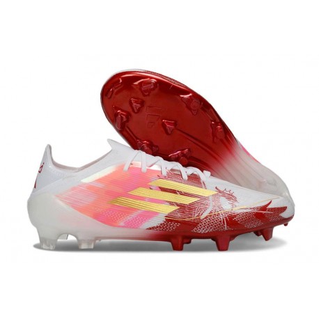 Zapatillas de Fútbol adidas F50 Elite FG Blanco Rojo Dorada
