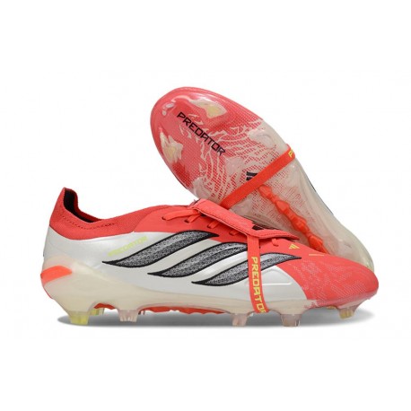 Botines Adidas Predator 26 Elite FT FG Rojo Lúcido Negro Ftwr Blanco