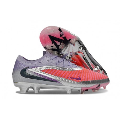 Tacón de Fútbol Nike Phantom 6 Low Elite FG Rojo Blanco Lila