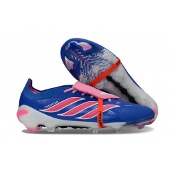 Botines Adidas Predator 26 Elite FT FG Azul Carrera Explosión Rosa