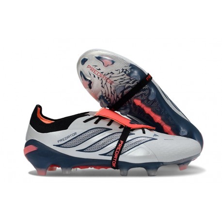 Botines Adidas Predator 26 Elite FT FG Gris Negro Rojo
