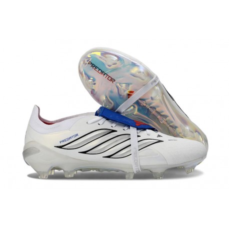 Botines Adidas Predator 26 Elite FT FG Blanco Plateada Azul